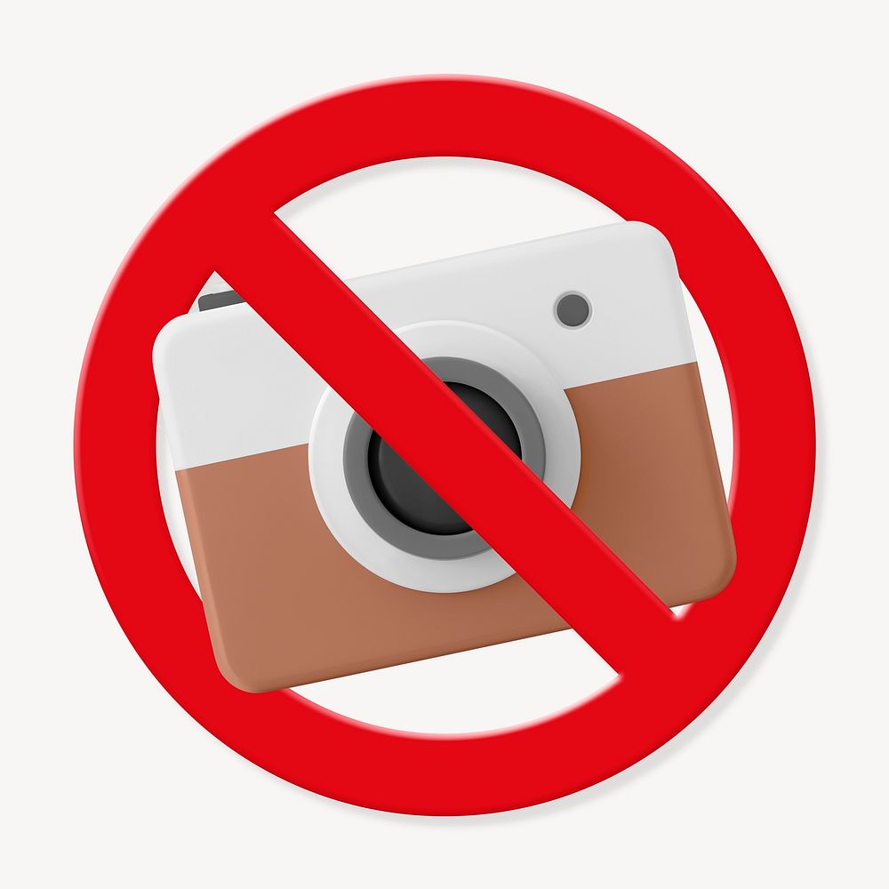 No camera, prohibition sign illustration