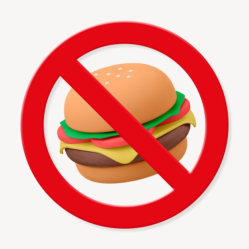 Prohibited sign no food symbol psd