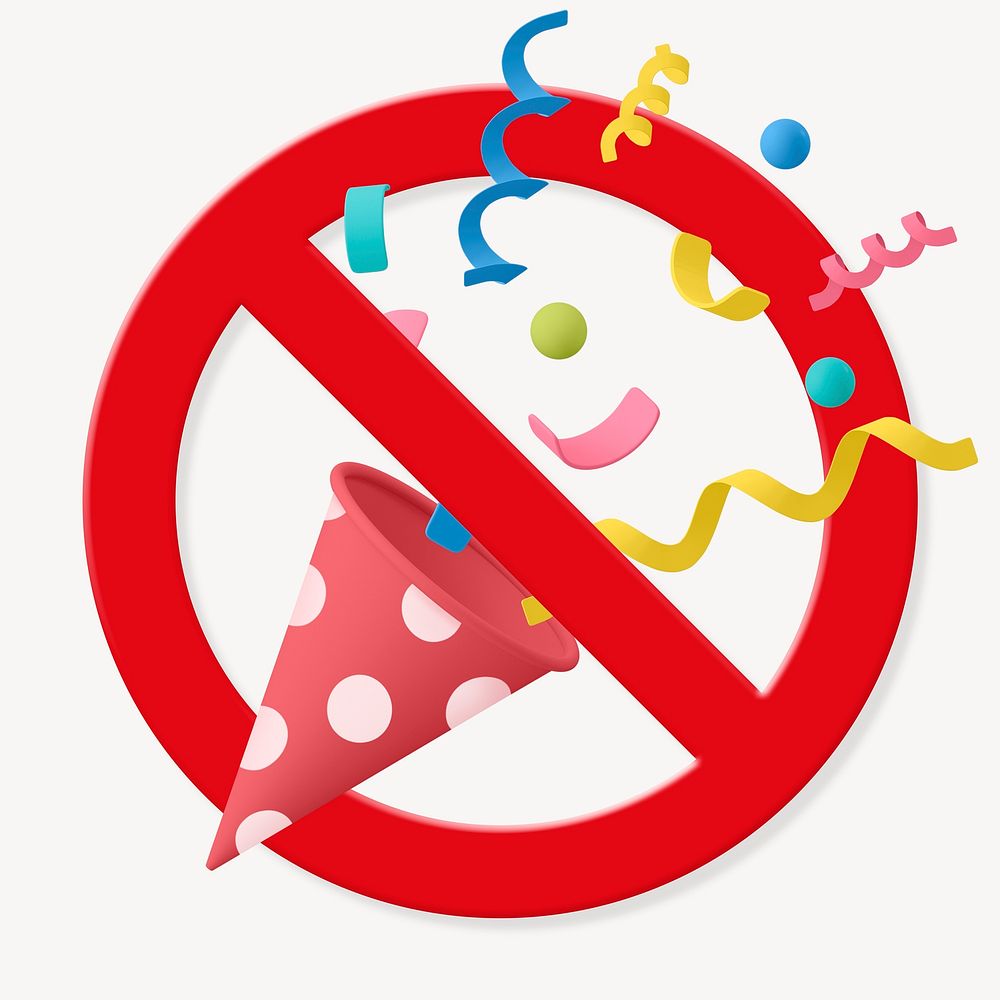 No party, prohibition sign illustration
