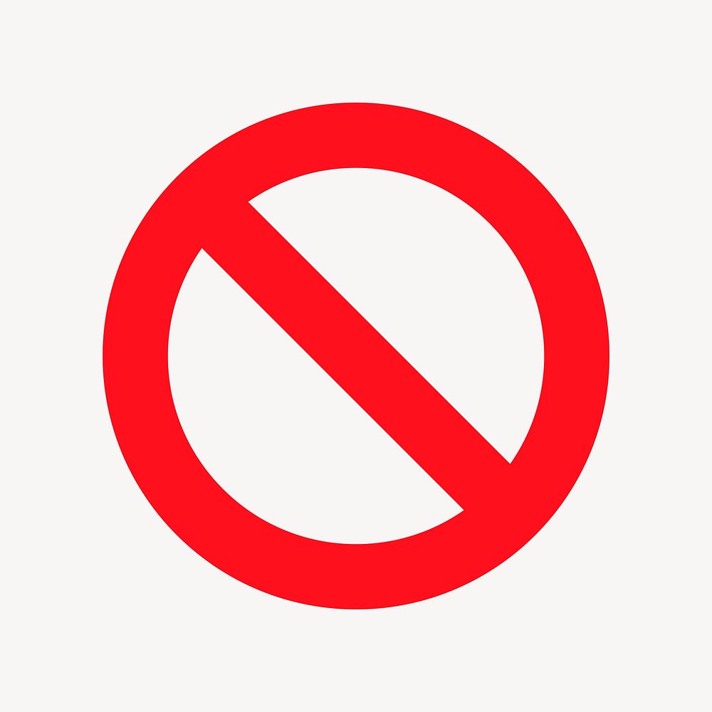 Empty prohibited sign, no symbol vector