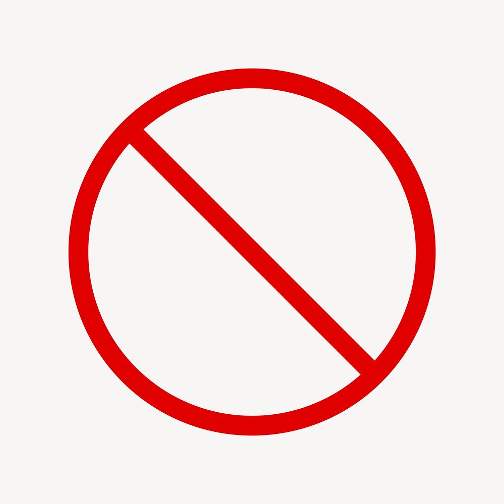 Empty prohibited sign, no symbol vector