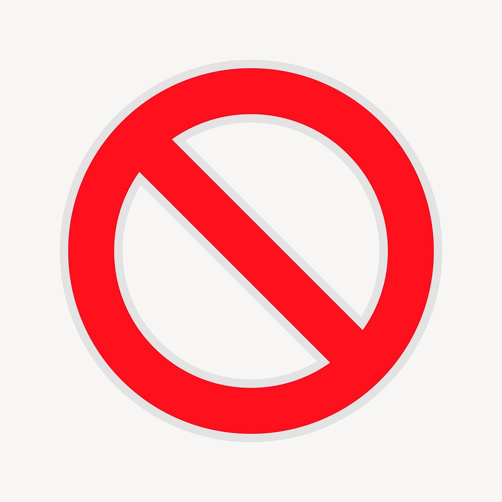 Empty prohibited sign, no symbol vector
