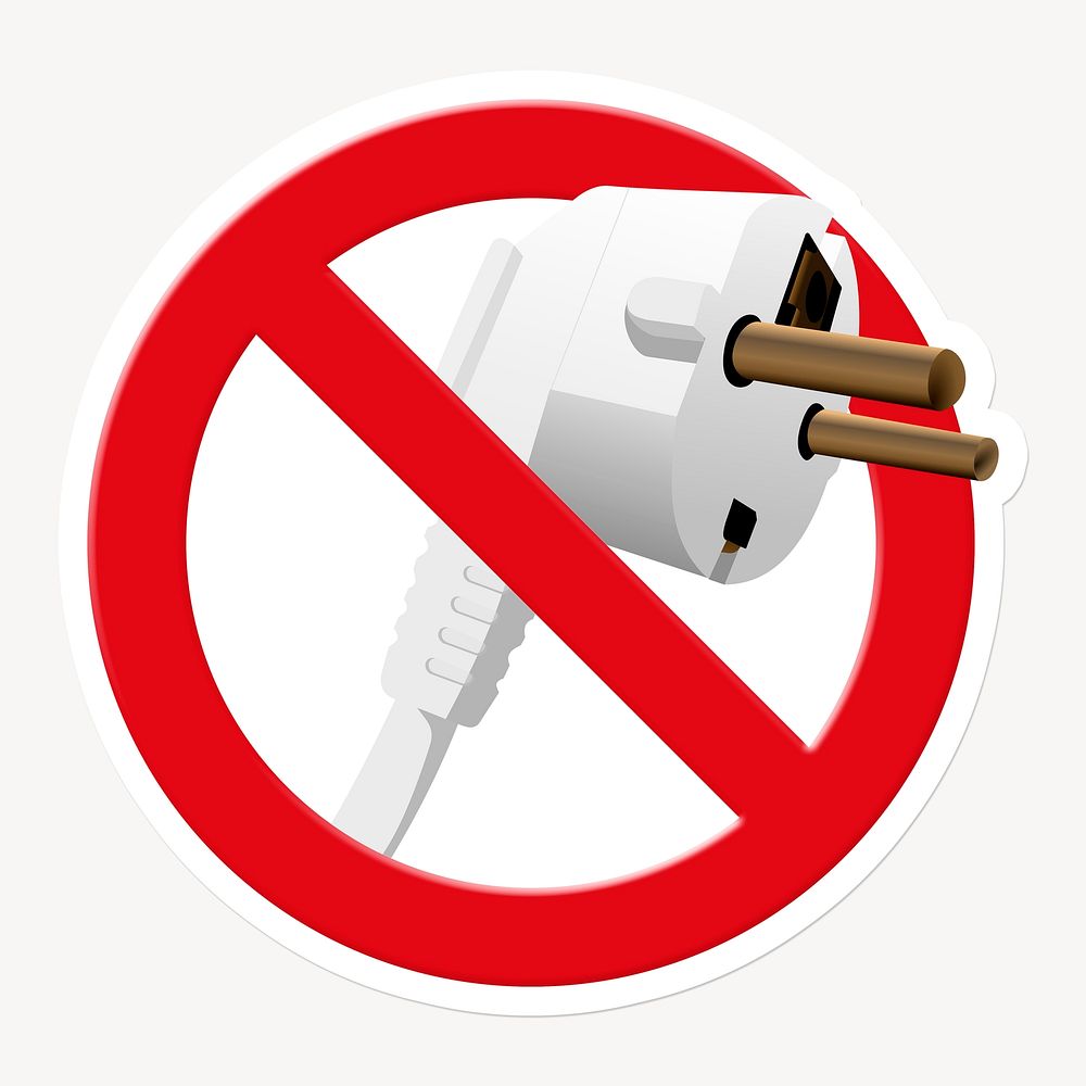 No plug forbidden sign graphic
