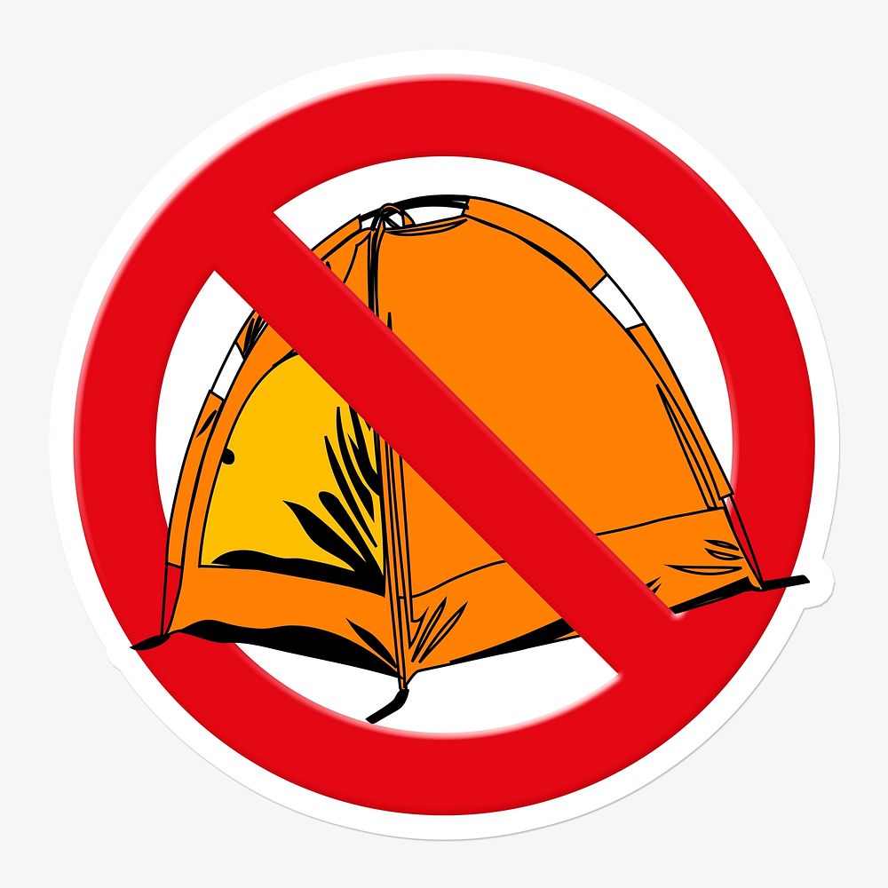 No camping forbidden sign graphic