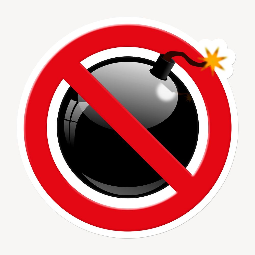 No bomb forbidden sign graphic