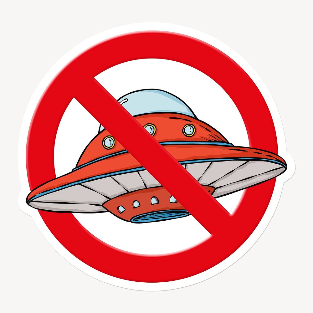 No ufo forbidden sign graphic