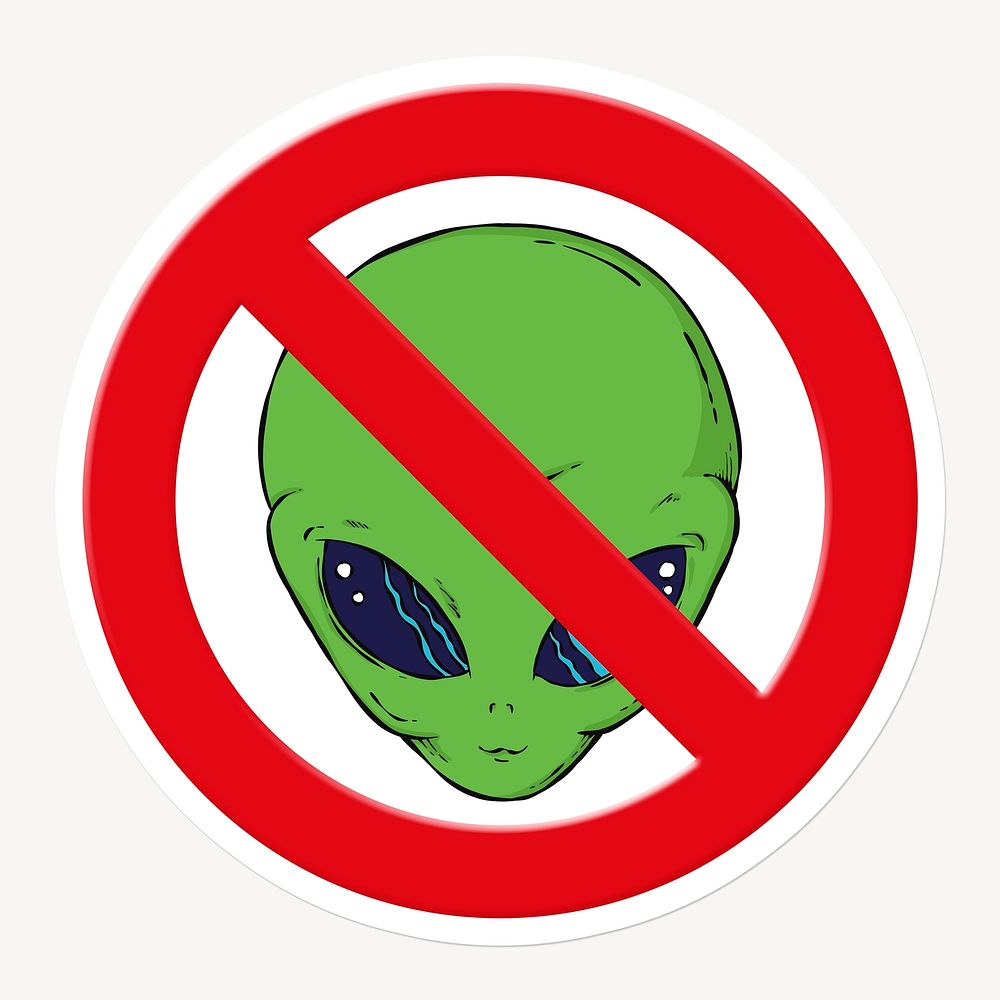 No alien forbidden sign graphic