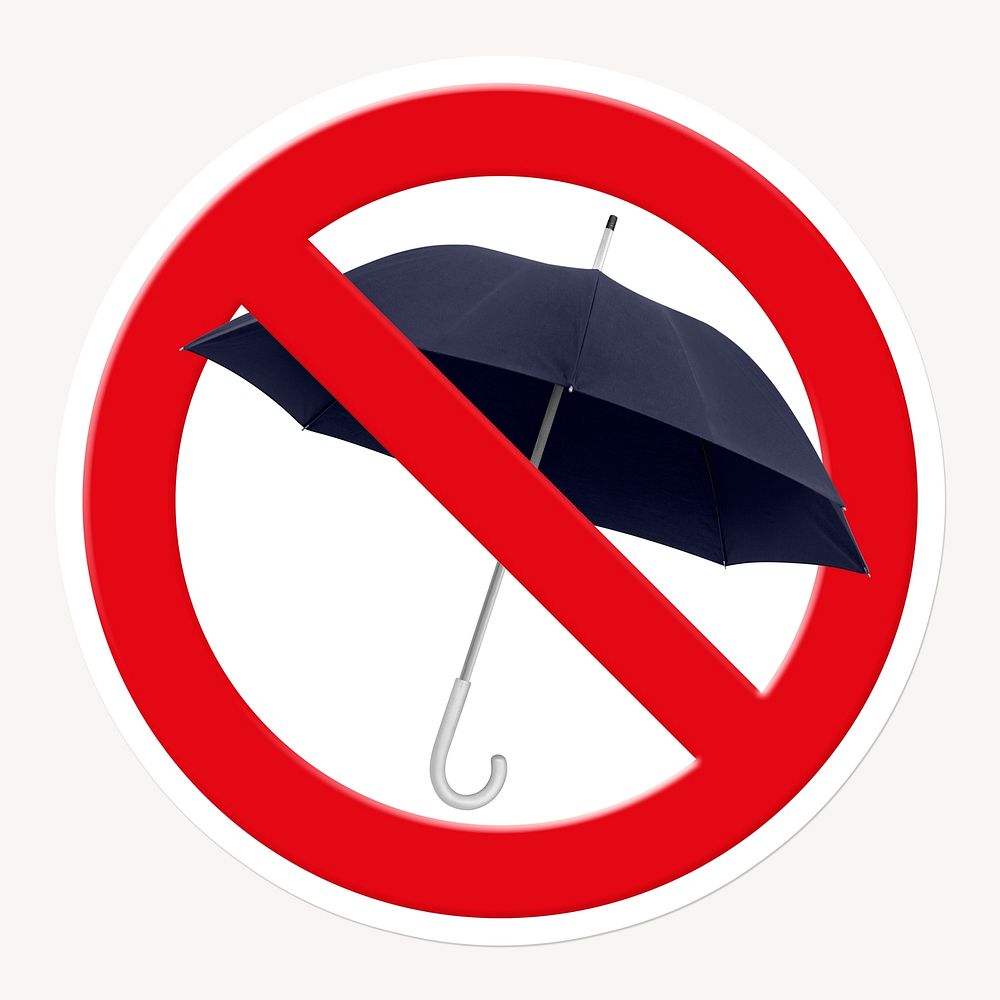 Prohibited sign symbol, no umbrella Free PSD rawpixel