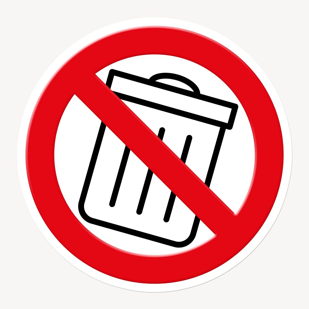No trash forbidden sign graphic