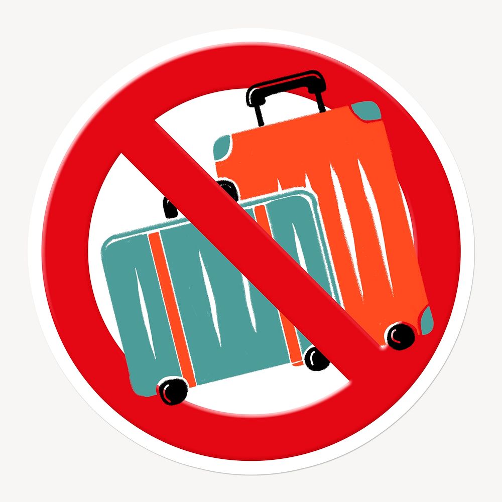 Prohibited sign no luggage symbol psd