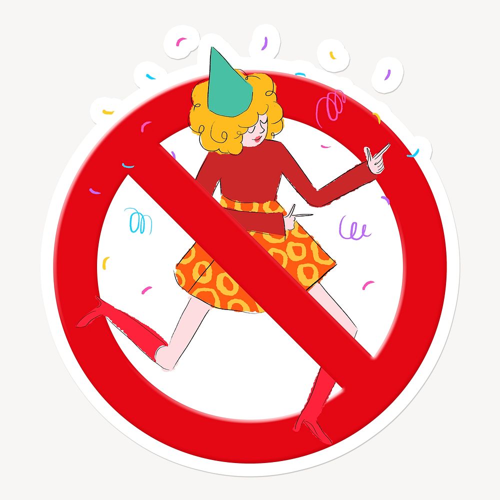 Prohibited sign no dancing symbol psd
