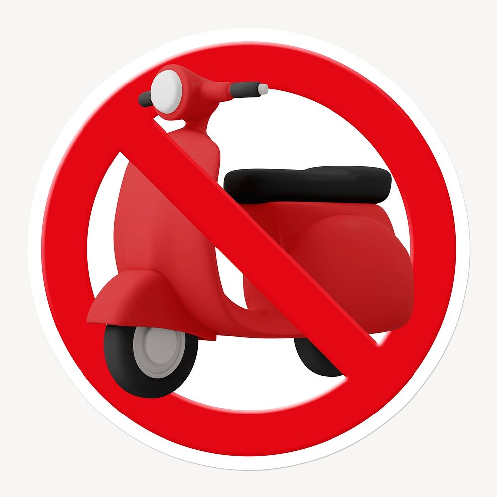 Prohibited sign no scooter symbol psd