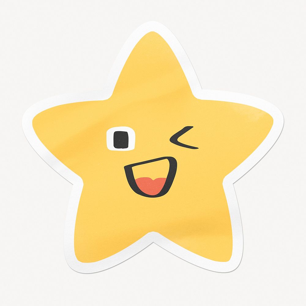 Star shape sticker mockup, isolated object psd