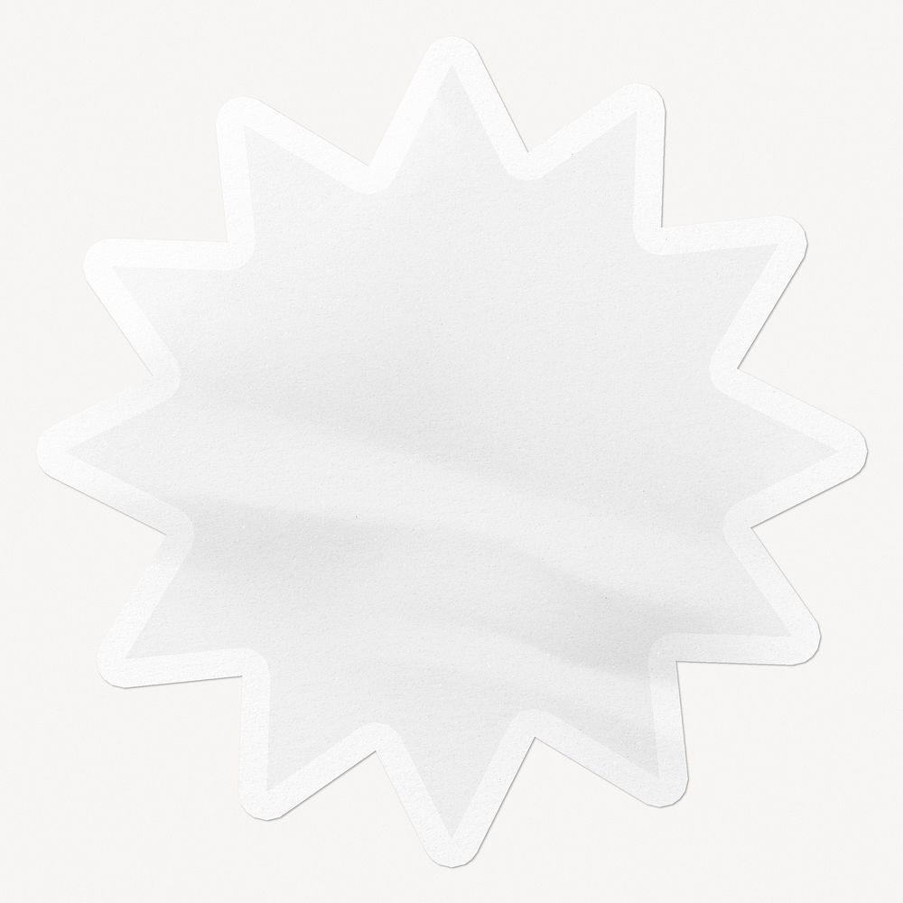 Blank explosion shape sticker, wrinkled texture, off white design
