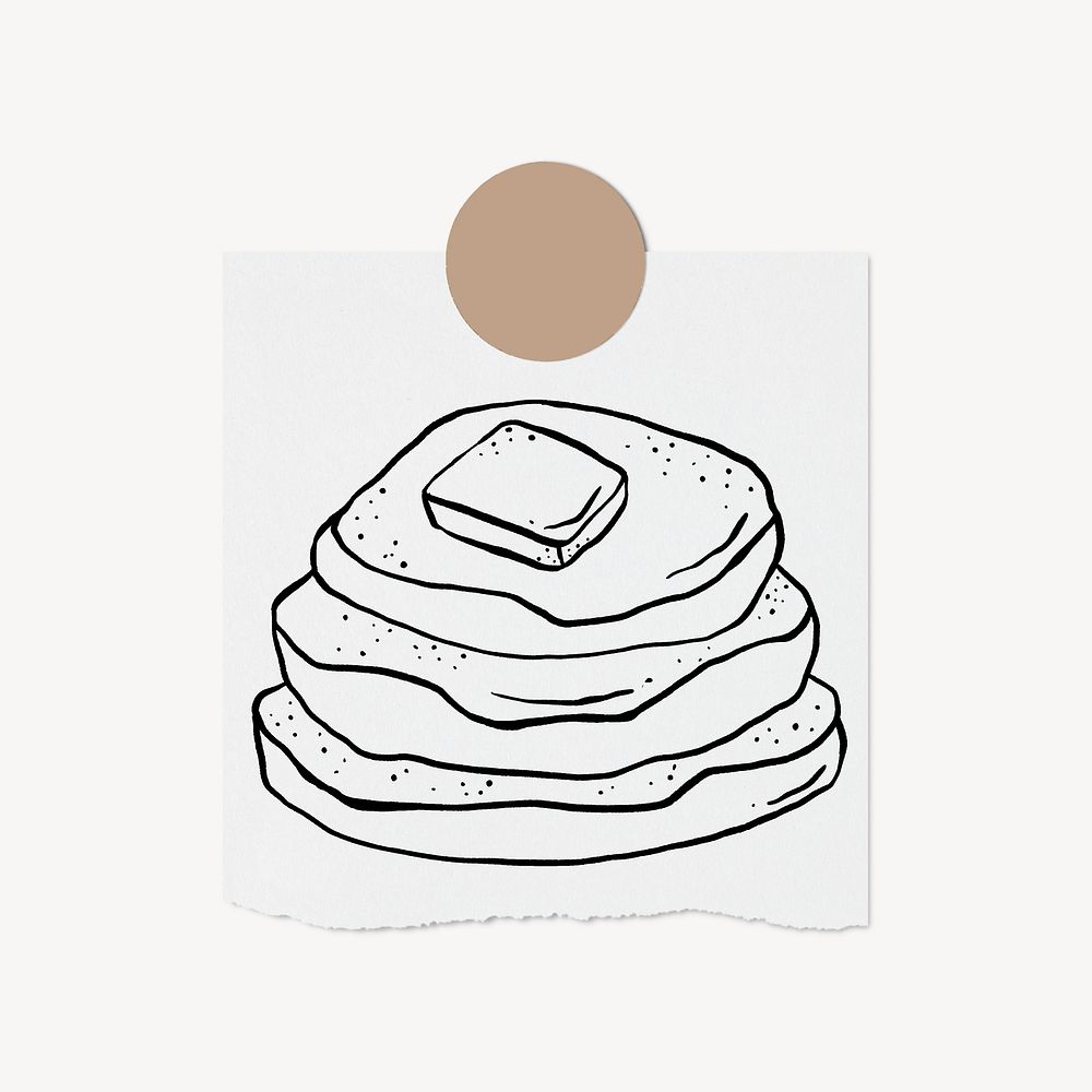 Pancake doodle, cute illustration, stationery paper, off white design
