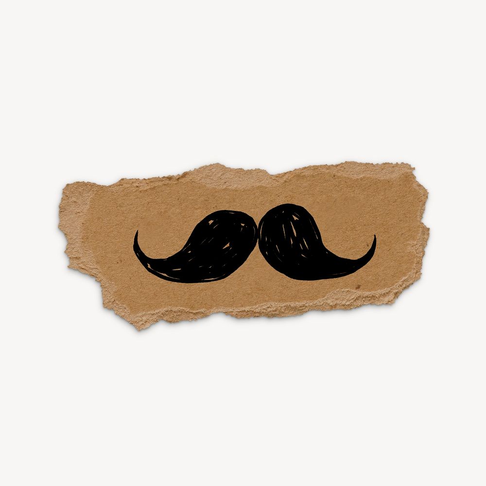 Hipster doodle, torn paper illustration psd