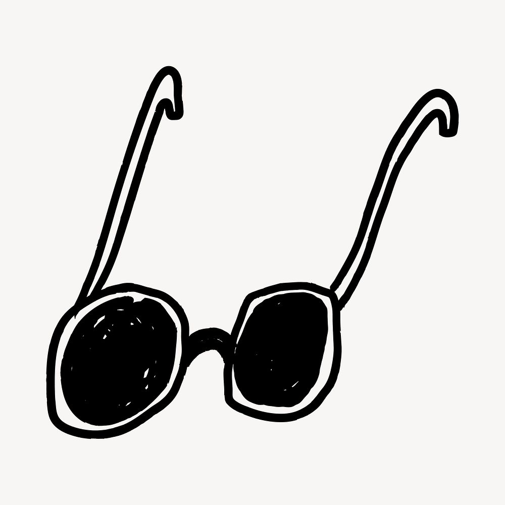 Cute sunglasses doodle, drawing illustration, off white design
