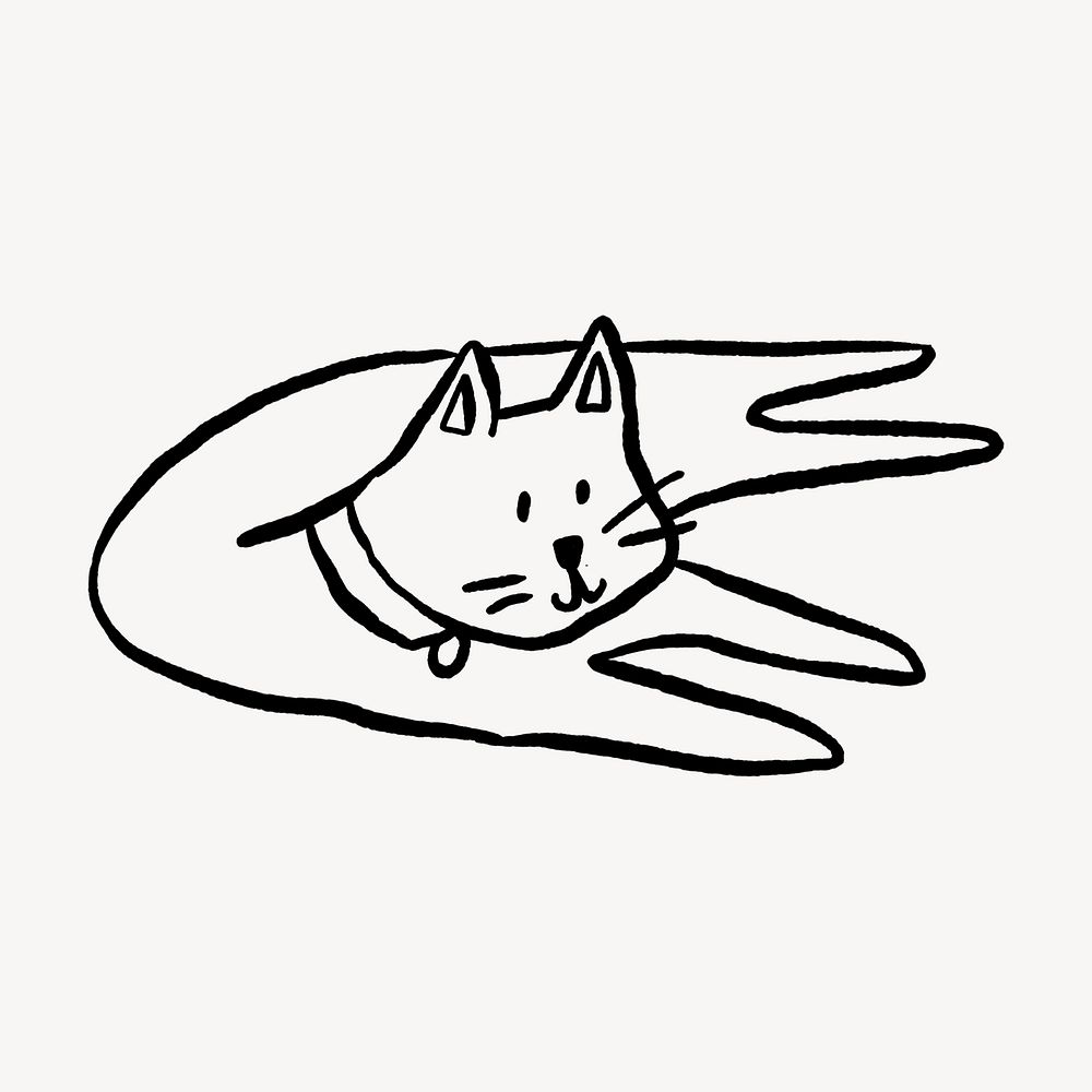 Cute cat doodle, illustration, off white | Free Photo - rawpixel