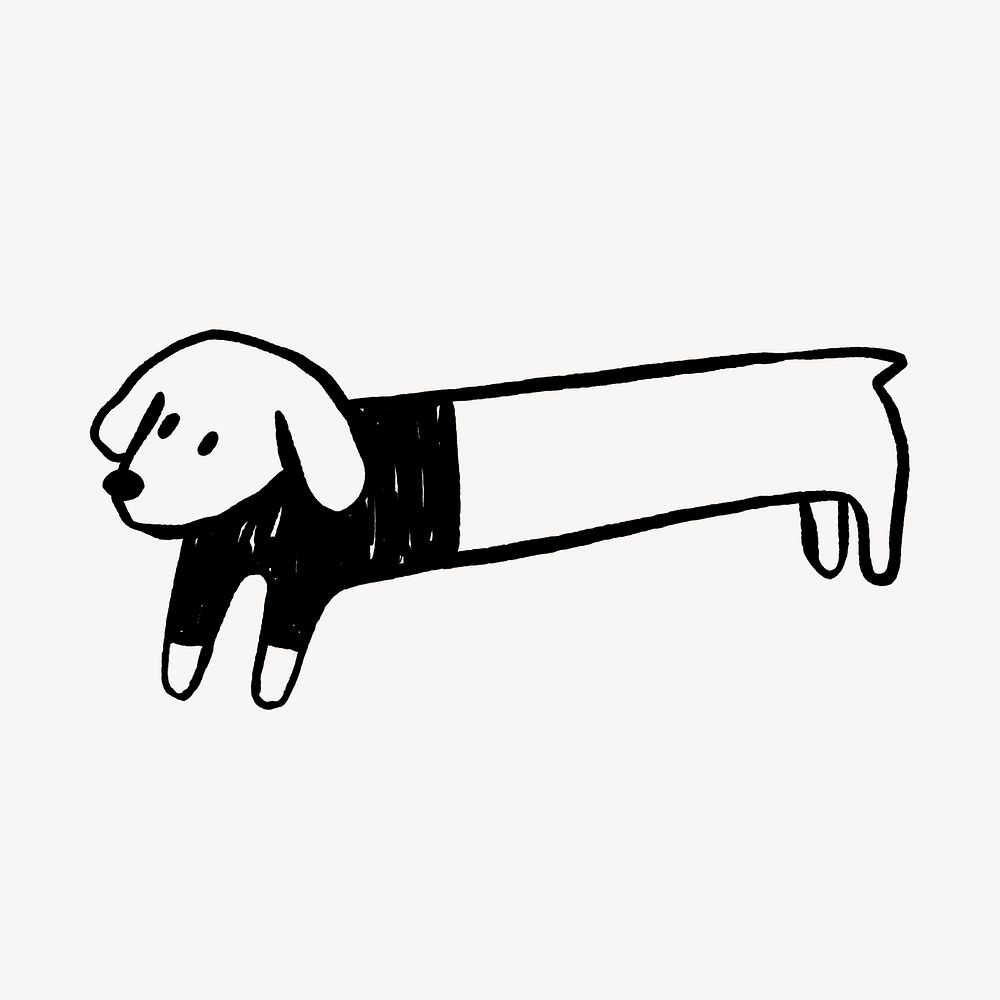 Cute dog doodle, illustration, off white design