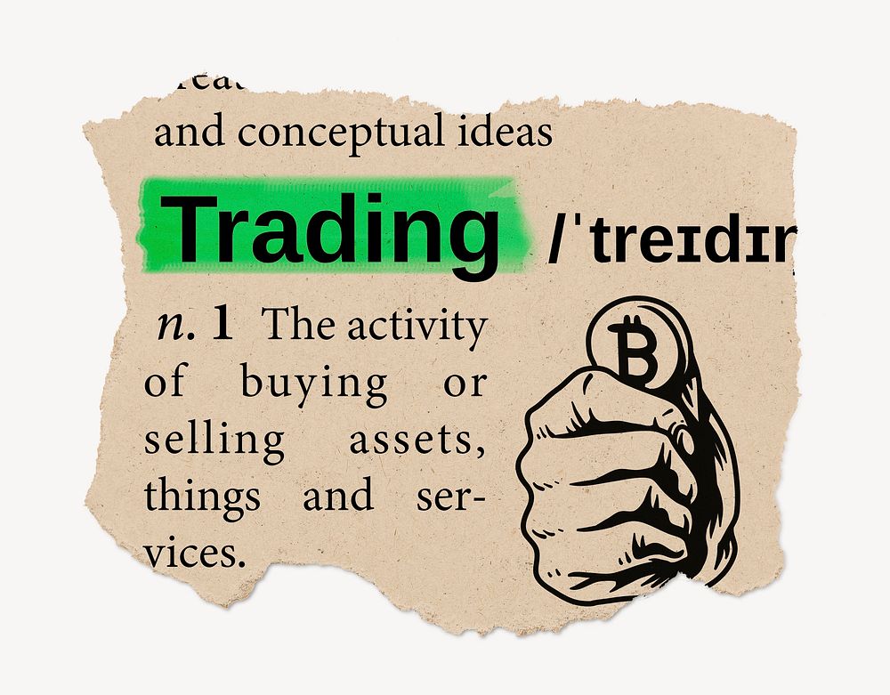 Trading definition, vintage ripped dictionary word