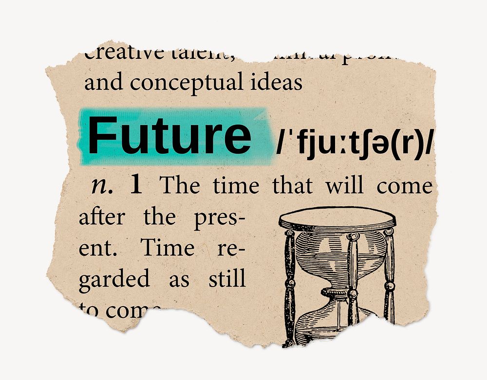Future definition, vintage ripped dictionary word