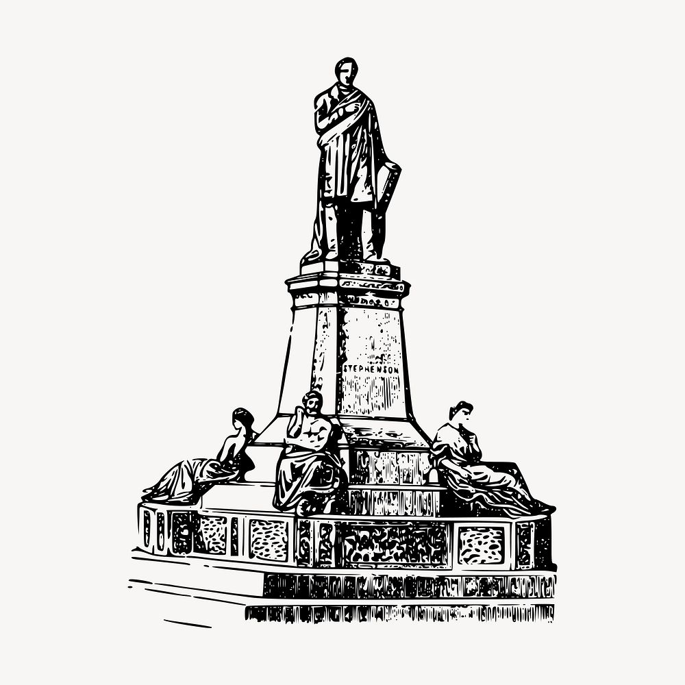Historical monument clipart, vintage illustration vector. Free public domain CC0 image.
