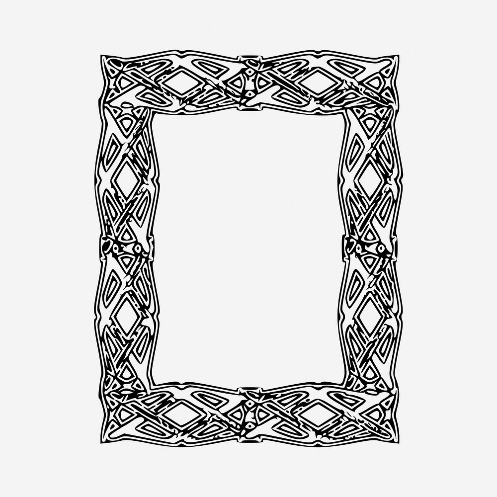 Mirror frame drawing, vintage illustration. Free public domain CC0 image.