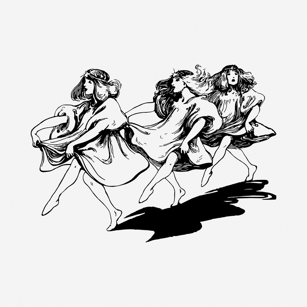 Dancer drawing, vintage illustration. Free public domain CC0 image.