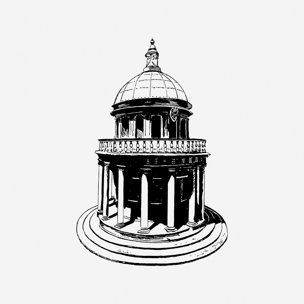 Rotunda vintage illustration. Free public domain CC0 image.