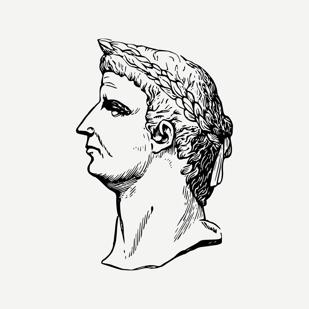Claudius, Roman Emperor clipart, vintage illustration psd. Free public domain CC0 image.