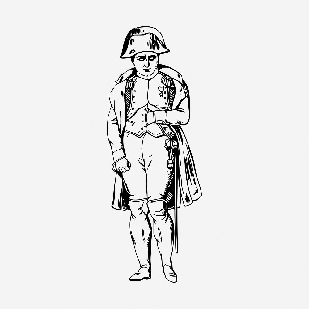 Napoleon Bonaparte vintage illustration. Free public domain CC0 image.