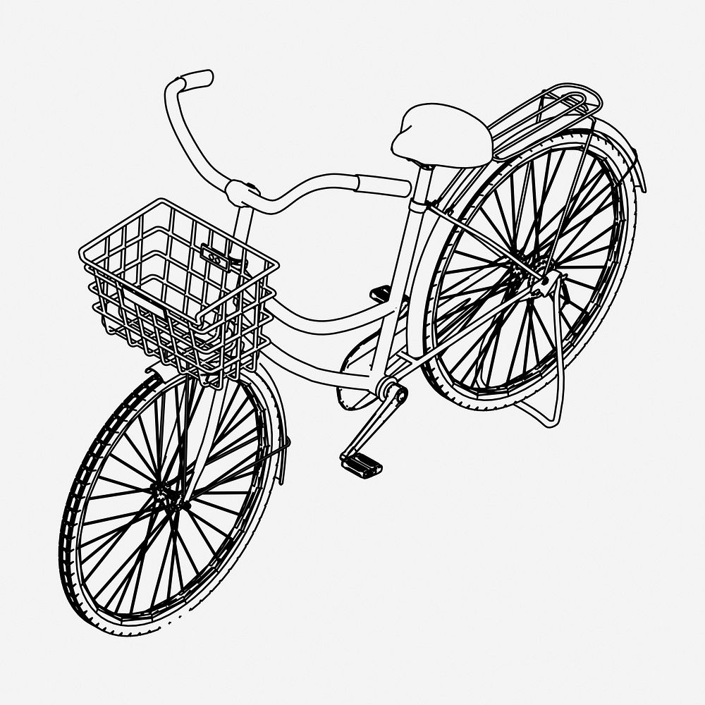 Bicycle vintage illustration. Free public domain CC0 image.