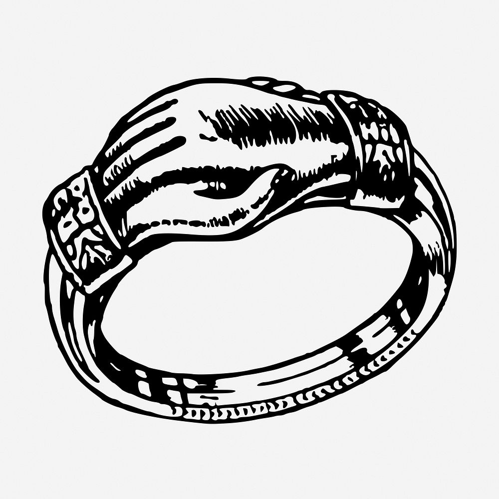 Friendship ring vintage illustration. Free public domain CC0 image.