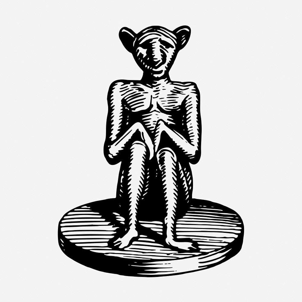 Talisman statue vintage illustration. Free public domain CC0 image.
