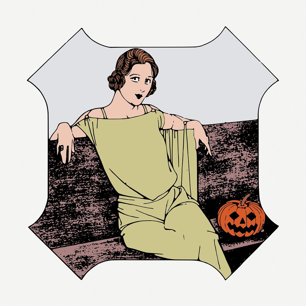 Halloween costume drawing, vintage illustration psd. Free public domain CC0 image.