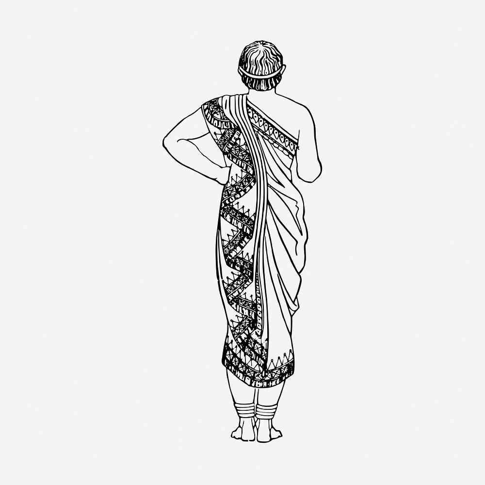 Etruscan clothing vintage illustration. Free public domain CC0 image.