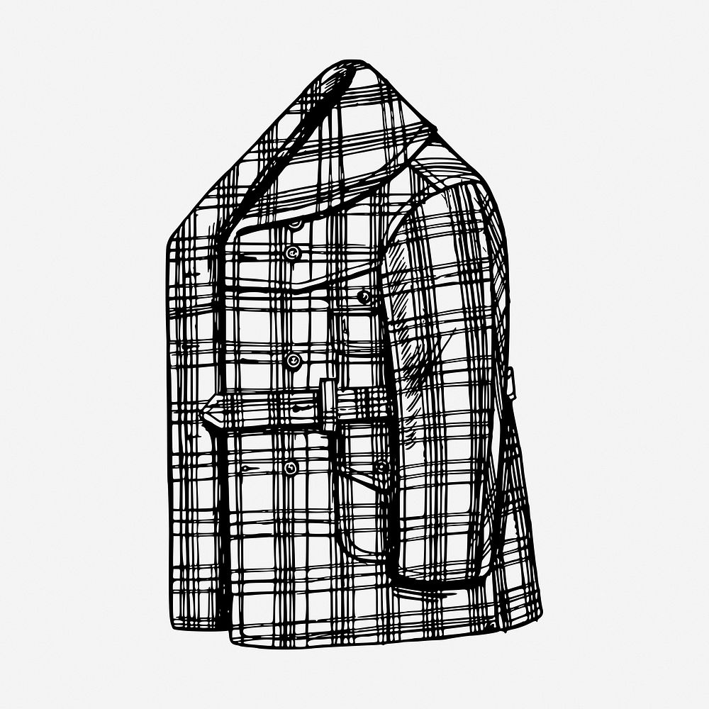 Plaid men's jacket vintage illustration. Free public domain CC0 image.