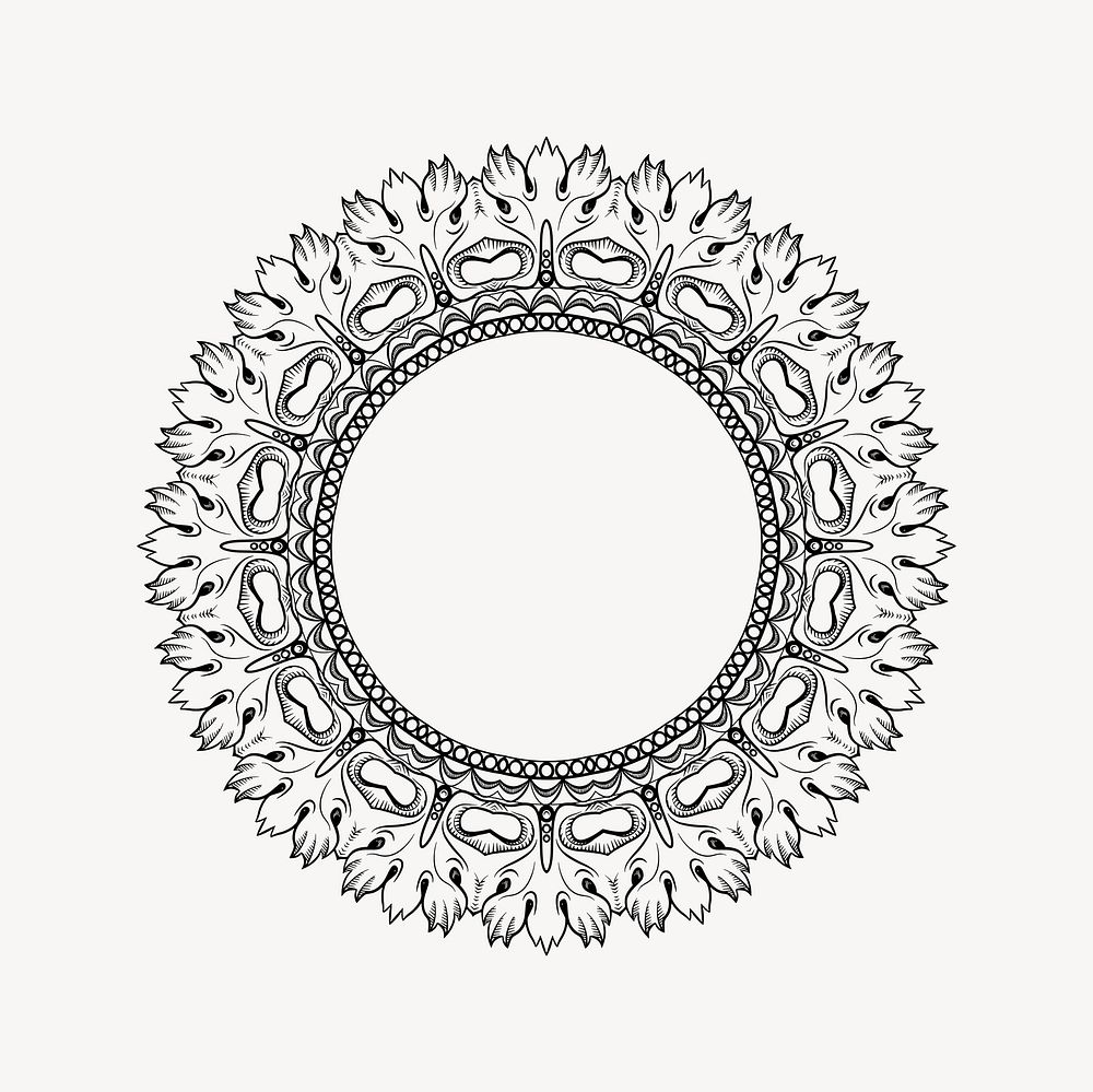 Circle frame clipart, drawing illustration vector. Free public domain CC0 image.
