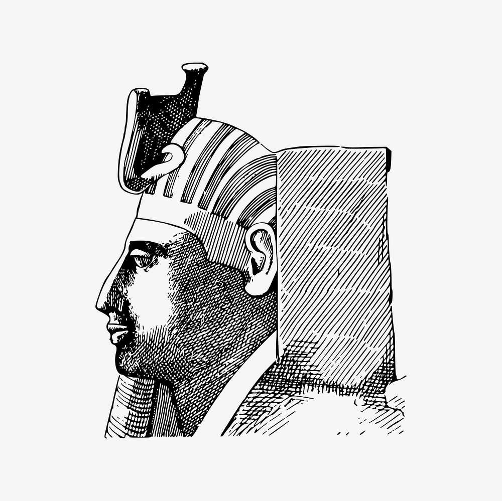 Ramesses III clipart, drawing illustration vector. Free public domain CC0 image.