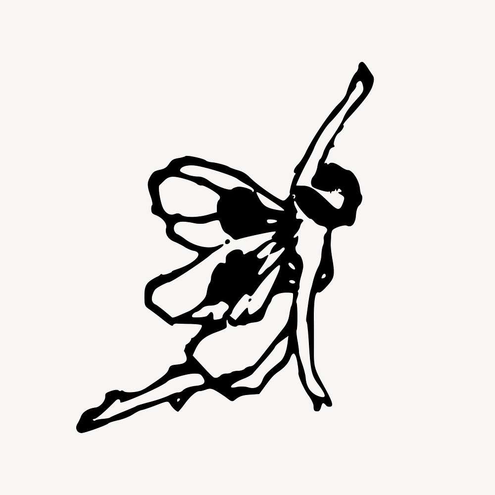 Fairy clipart, drawing illustration vector. Free public domain CC0 image.