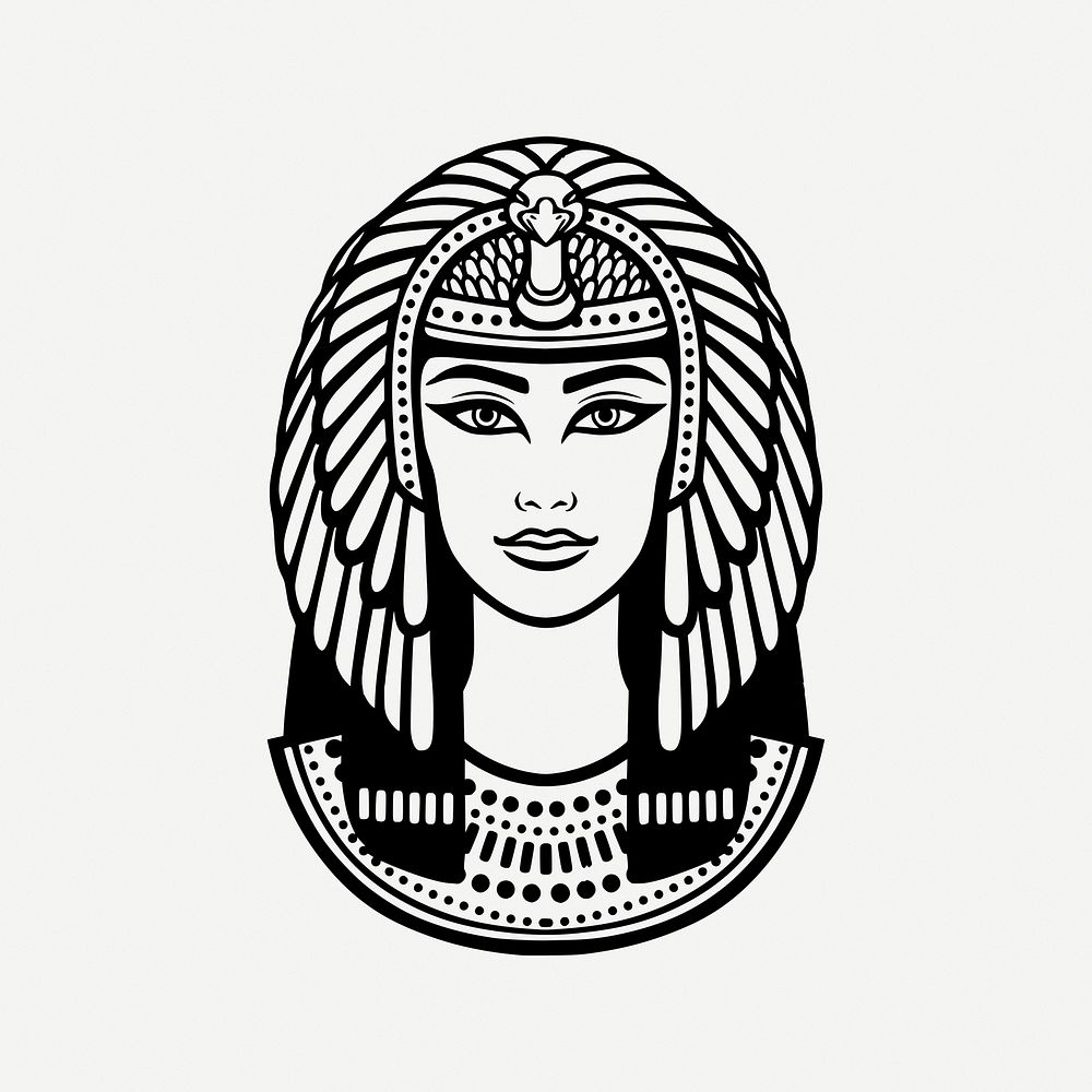 Head of Cleopatra collage element, vintage illustration psd. Free public domain CC0 image.