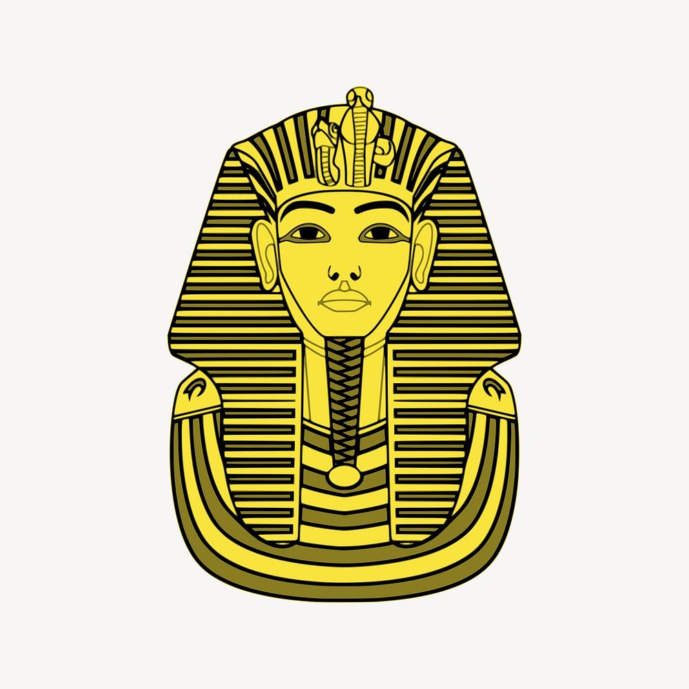 Tutankhamun clipart, drawing illustration vector. Free public domain CC0 image.