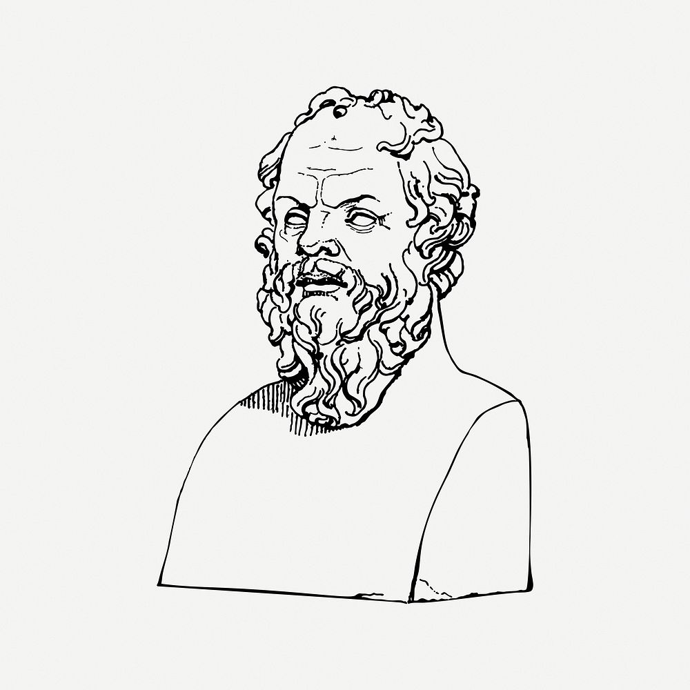 Socrates bust collage element, vintage | Free PSD - rawpixel