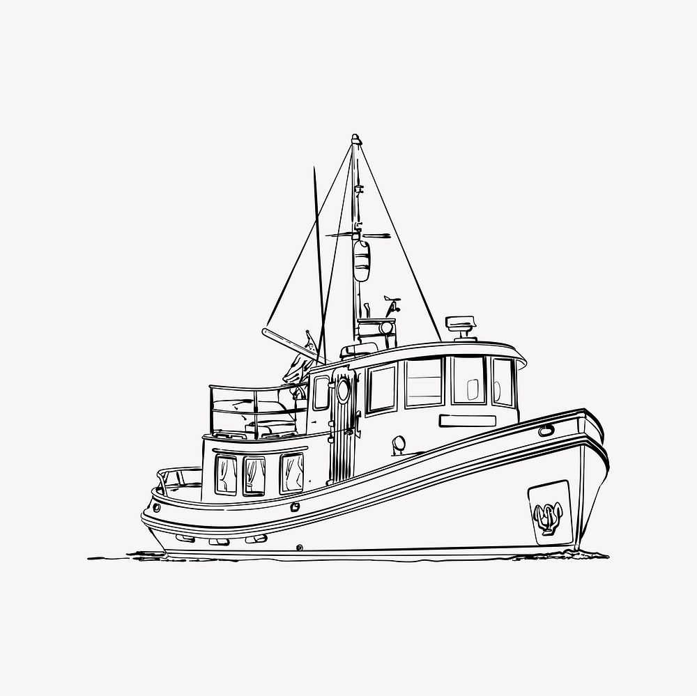 Victory tug clipart, drawing illustration vector. Free public domain CC0 image.