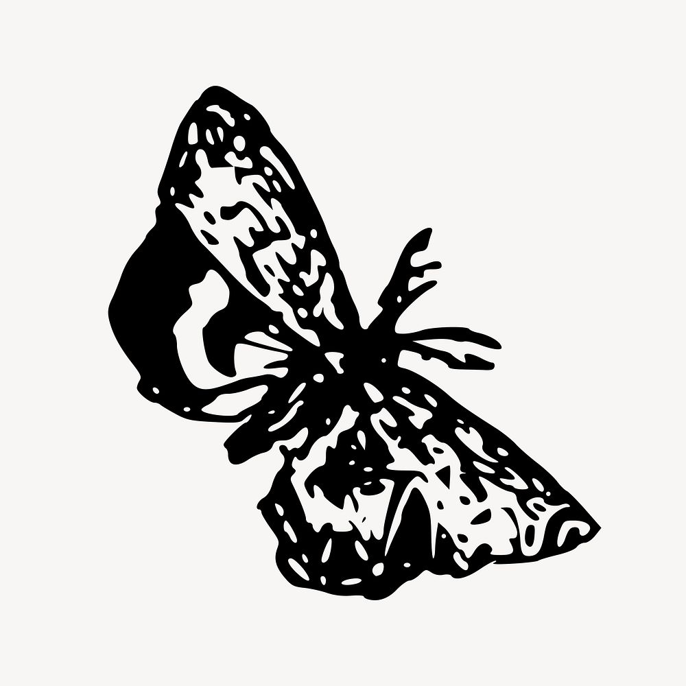 Butterfly clipart, drawing illustration vector. Free public domain CC0 image.