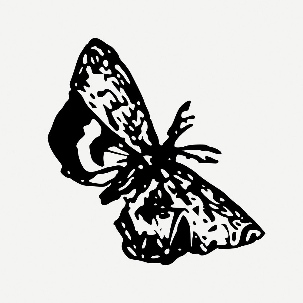 Butterfly collage element, vintage illustration psd. Free public domain CC0 image.
