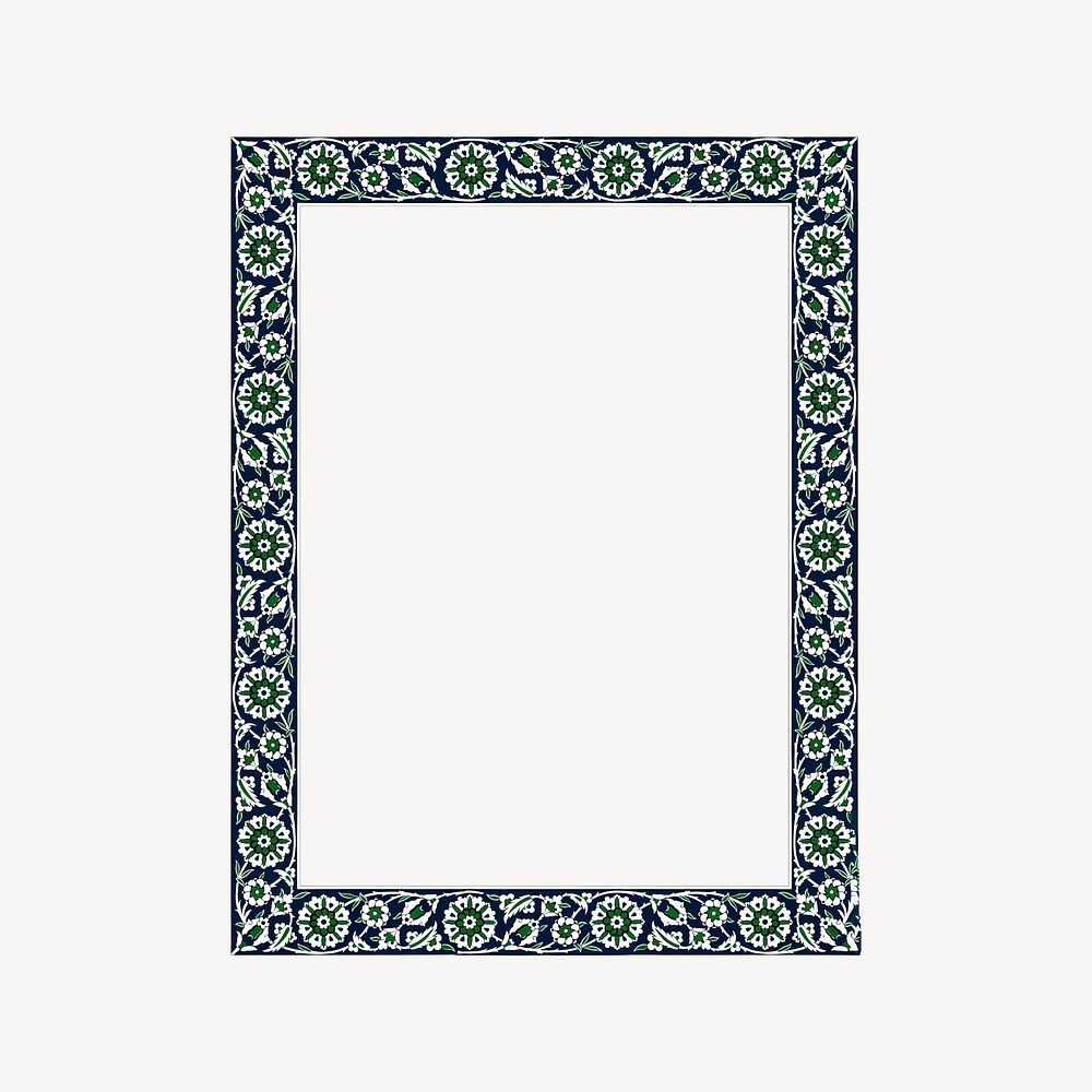 Persian frame clipart, drawing illustration vector. Free public domain CC0 image.