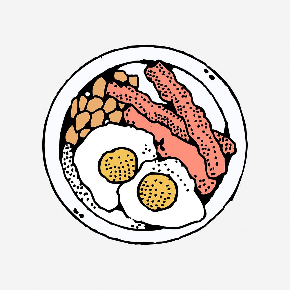 Breakfast, drawing illustration. Free public domain CC0 image.
