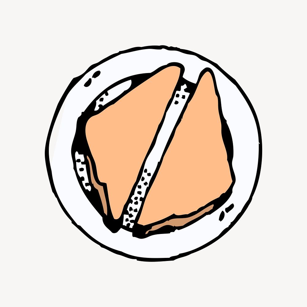 Sandwich clipart, drawing illustration vector. Free public domain CC0 image.