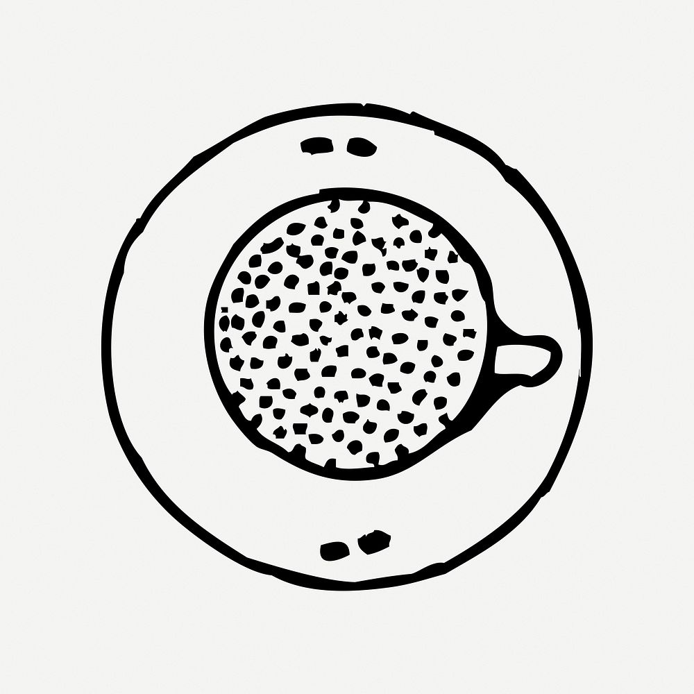 Coffee cup collage element, vintage illustration psd. Free public domain CC0 image.